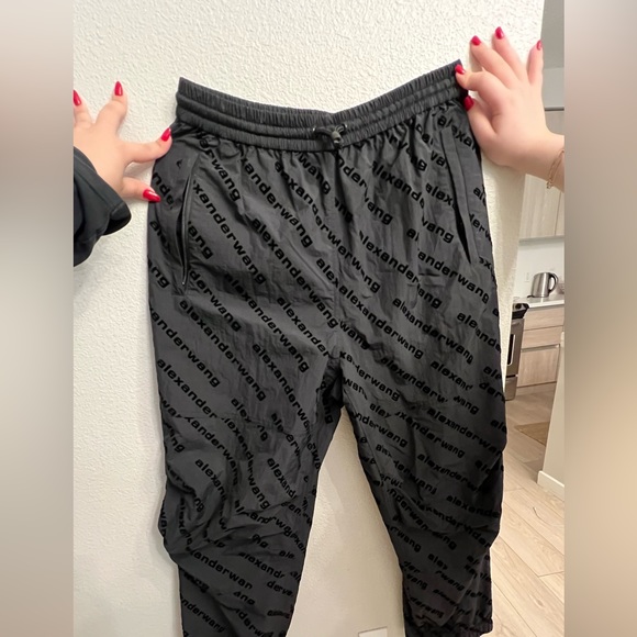 New AlexanderWang track pant medium.Allover flocked logo track pant.Not worn. - Picture 4 of 4